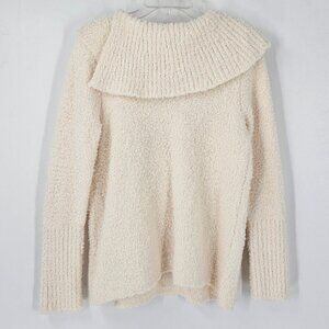 Pure Jill Sz M Soft Cozy High Neck Asymmetrical Pullover Cowl Neckline Sweater